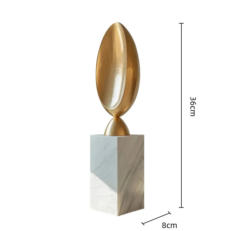 DecorBites™ Golden Geometric Resin Sculpture: Hollowed-out Tree Holes Twisted Statue Home Decor