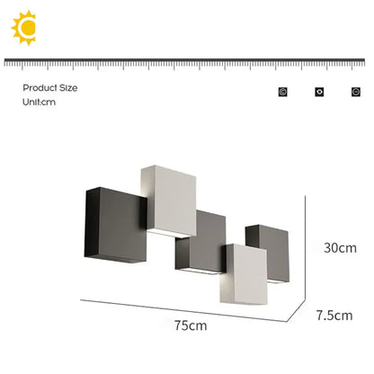 DecorBites™ Geometric LED Wall Sconce Black White Light for Living Room Bedroom Hallway