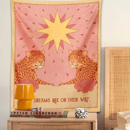 DecorBites™ Leopard Tapestry Wall Hanging | Psychedelic Bohemian Tapestries for Bedroom and Living Room