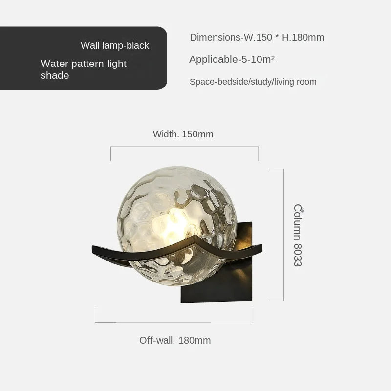 Gold Glass Ball Wall Lamp Sleek Modern Design