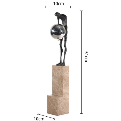 DecorBites™ Gymnast Metal Handicraft Figure Home Decor Figurine Table Sculpture Accessory