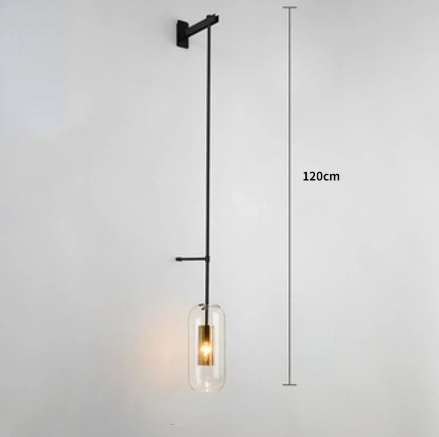 Gold Glass Bathroom Sconce With Clear Shades