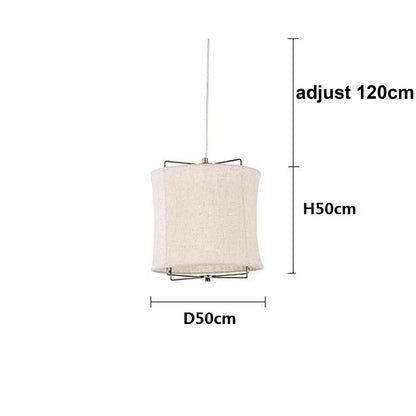 DecorBites™ Linen Fabric Chandelier: Japanese Retro Handmade Art Lamps for Restaurant, Bedroom, Bar Counter