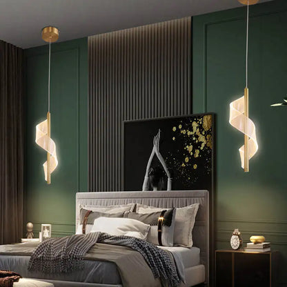 DecorBites™ Acrylic Spiral Pendant Lamp Bedroom Living Room Modern Nordic Drop Hanging Light