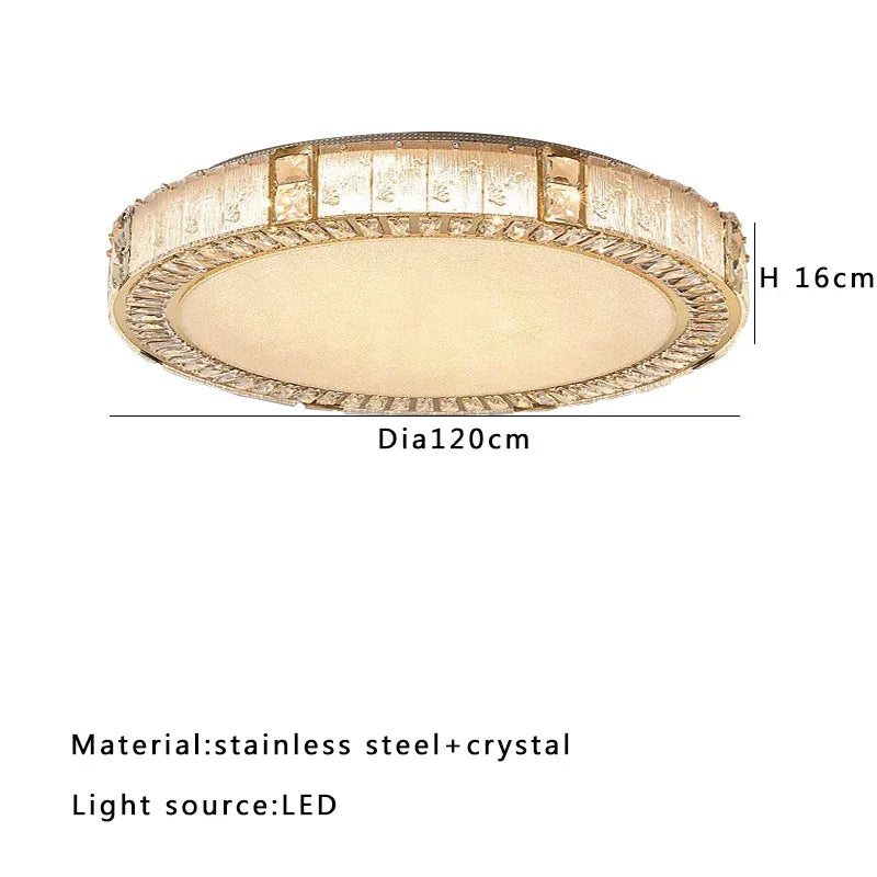 DecorBites™ Crystal Glass Luxury Ceiling Chandelier - Gold LED Home Decor