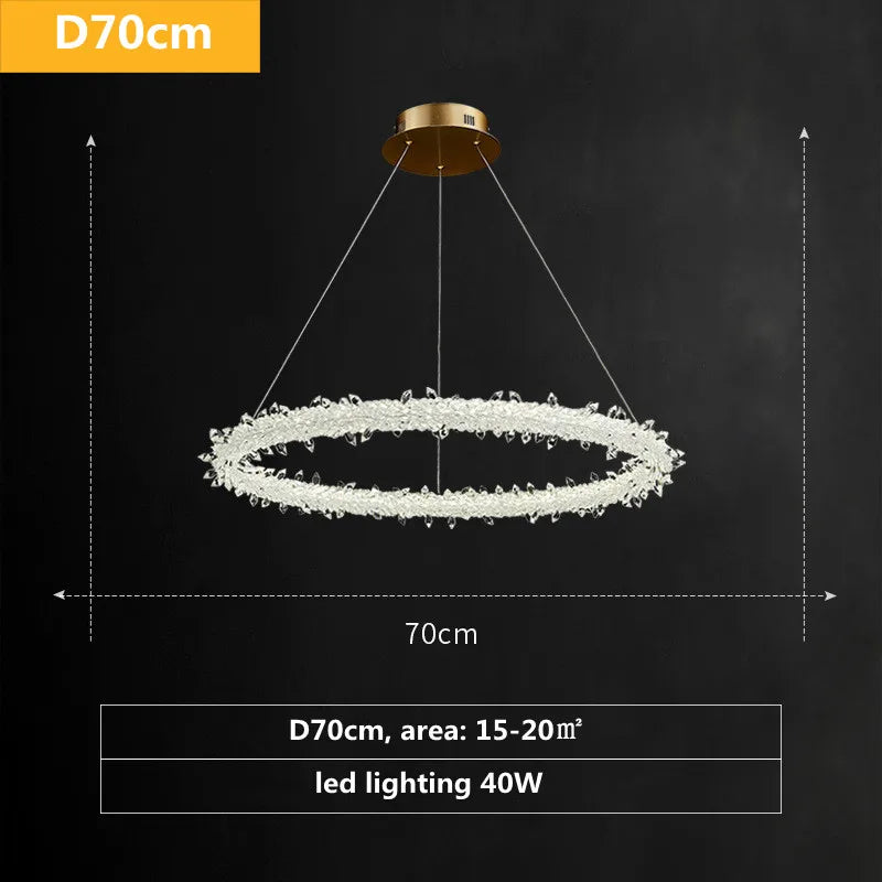 DecorBites™ Luxe Crystal Pendant Light - Dimmable LED Art Deco Circle Lamp