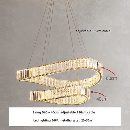 DecorBites™ Crystal LED Pendant Chandelier - Modern Irregular Steel Foyer Lighting