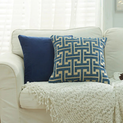 DecorBites™ Geometric Chenille Throw Pillowcase: Hidden Zipper Cushion Cover for Home Decor