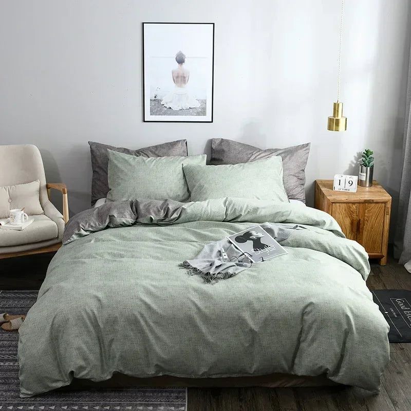 DecorBites™ Grain Pattern Double Duvet Cover Set for King & Queen Size Beds