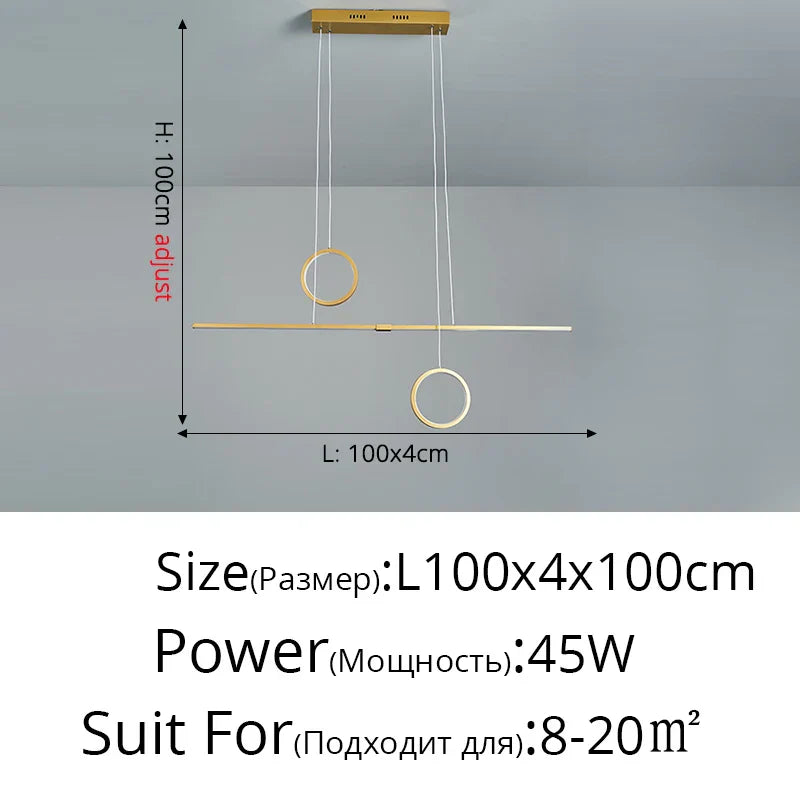 DecorBites™ LED Ceiling Chandelier: Modern Minimalist Kitchen Dining Table Lighting