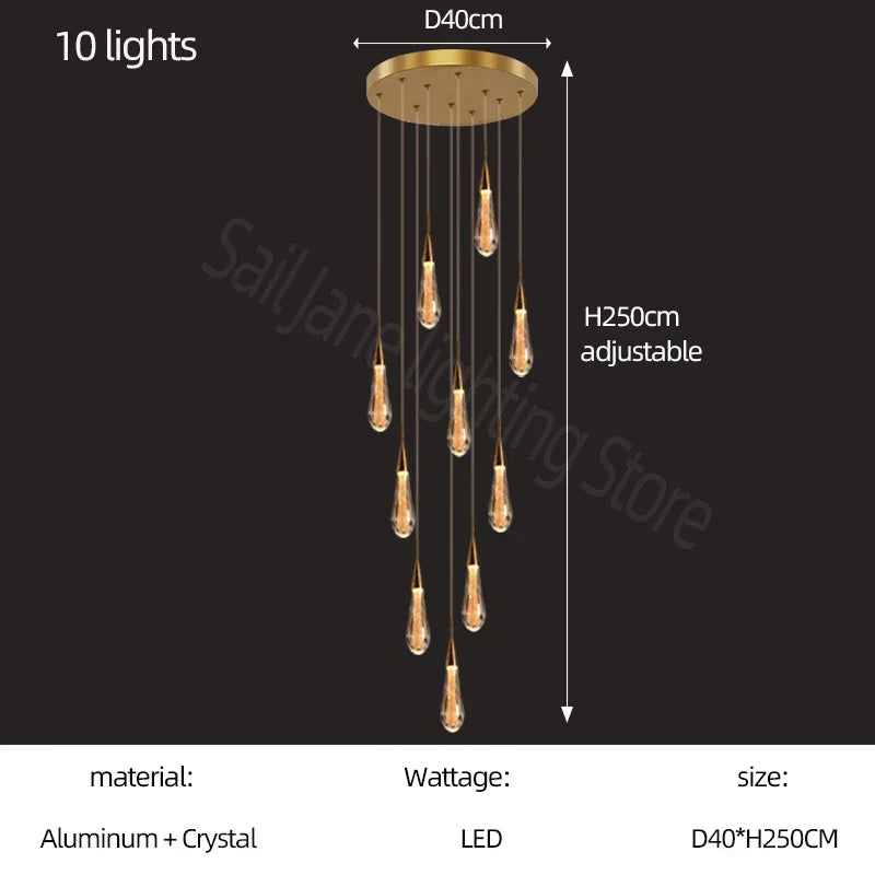 Gold Modern Crystal Chandelier 26-Light Dining