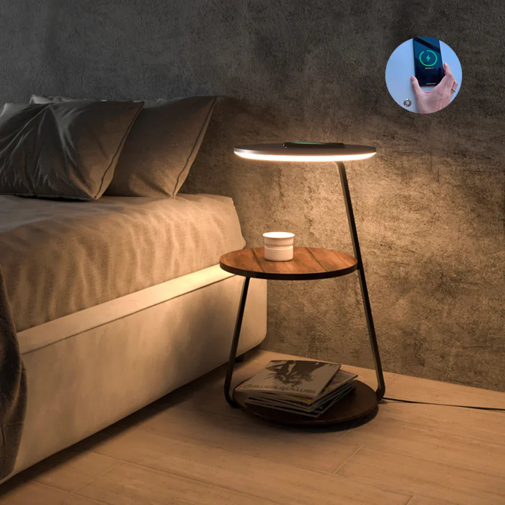 DecorBites™ LED Wood Shelf Floor Lamp for Bedroom Living Study Room