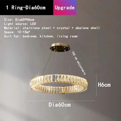 DecorBites™ Crystal LED Chandelier for Kitchen Dining Room Duplex Villa Lighting Fixtures