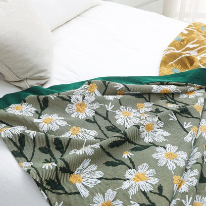 DecorBites™ Cotton Throw Blanket - Retro Chinese Style Quilt & Sofa Cover