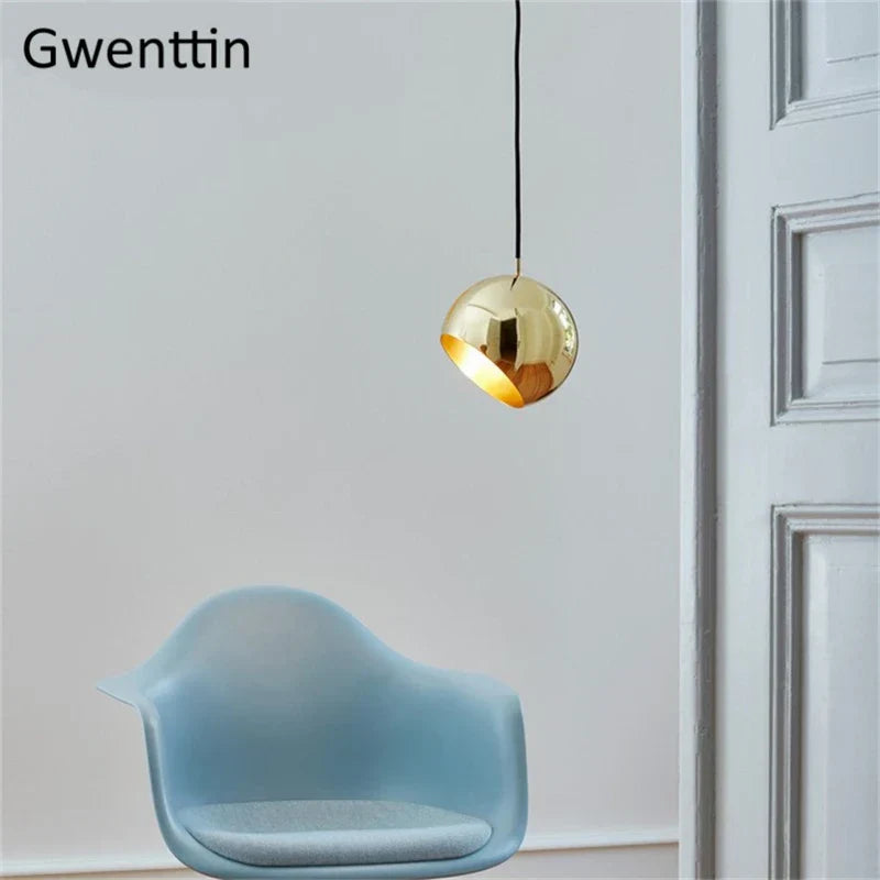 Gold Ball Pendant Light Nordic Modern Style