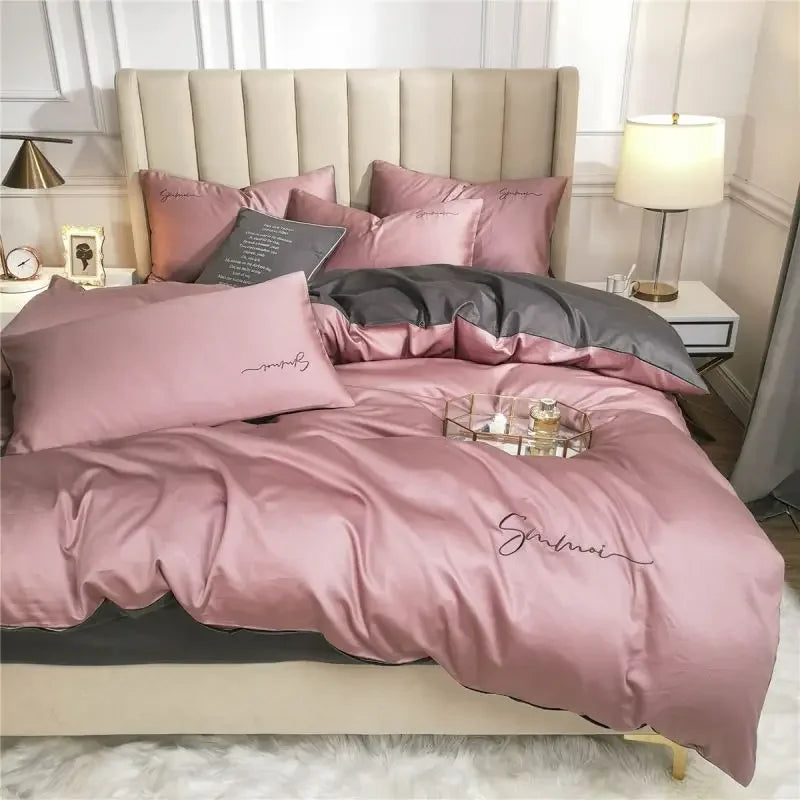 DecorBites™ Egyptian Cotton Bedding Set with Sheet Pillowcase Blanket Cover - Queen King Size