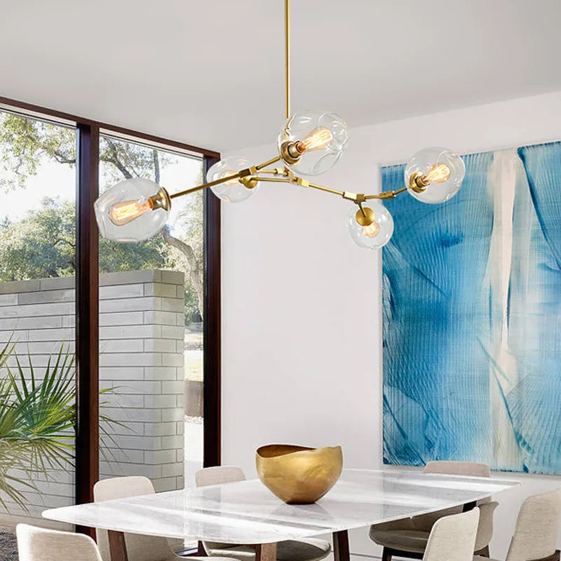 Gold Glass Ball Dining Lights