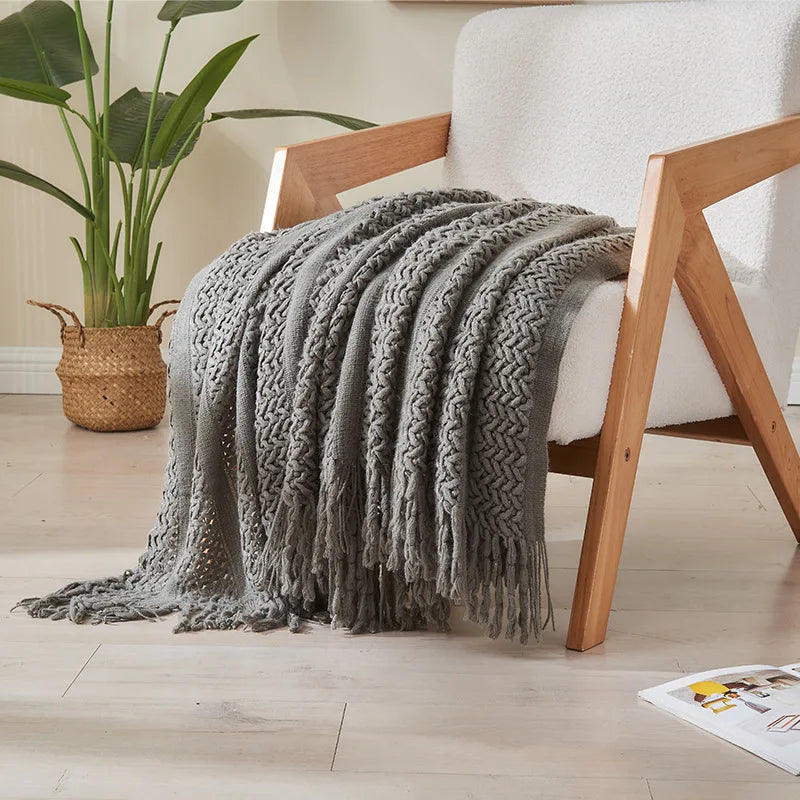 Solid Color Knit Blanket