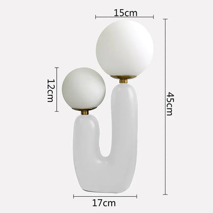 DecorBites™ Glass Ball Table Lamp: Green Pink Resin Nordic Creativity Cute Bedroom Decor