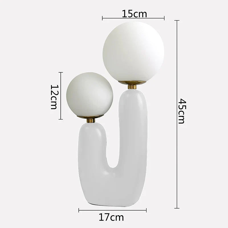 DecorBites™ Glass Ball Table Lamp: Green Pink Resin Nordic Cute Bedroom Living Room Decor