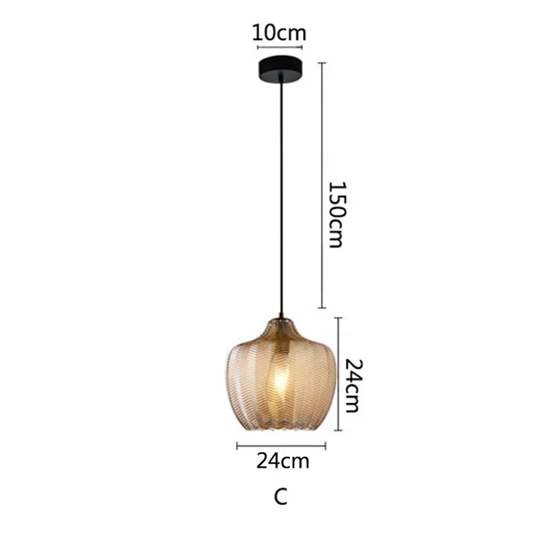 DecorBites™ Glass Pendant Lights: Nordic Style for Restaurant, Kitchen, Dining, Bedroom, Bedside lighting