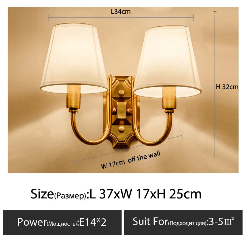 DecorBites™ Cloth Cover Wall Light for Bedroom, Living Room, Restaurant, and Corridor