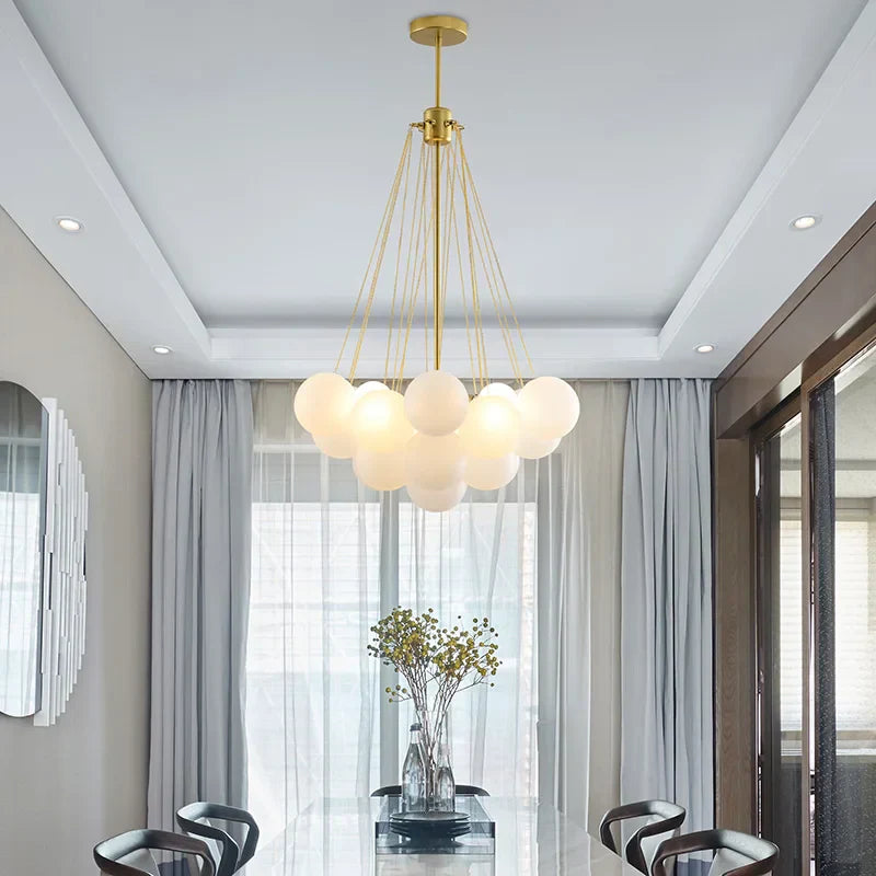 DecorBites™ Glass Ball LED Chandelier for Bedroom Dining Living Room