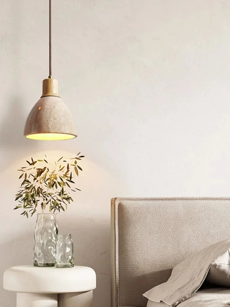 DecorBites™ Japanese Style Yellow Cave Stone Pendant Lamp for Bedroom, Restaurant, Bar