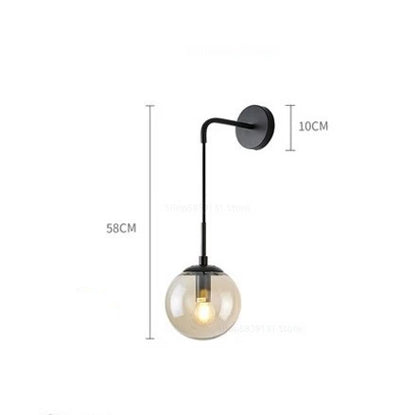 DecorBites™ Glass Ball Wall Lamp: Modern Nordic LED Lighting for Bedroom, Staircase, Outdoor