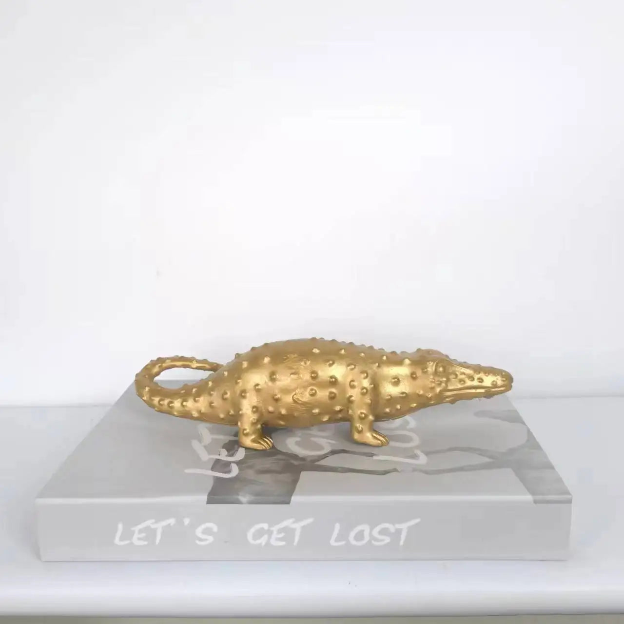 Golden Crocodile Metal Figurine