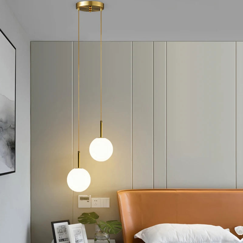 Copper Glass Pendant Light Multiple Voltages