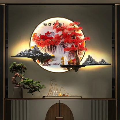 DecorBites™ LED Landscape Pine Picture Wall Light for Home Decor