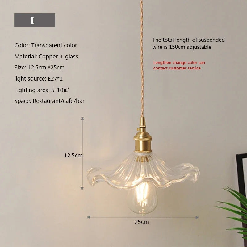 Nordic Glass Pendant Light in Brown and Polished Chrome