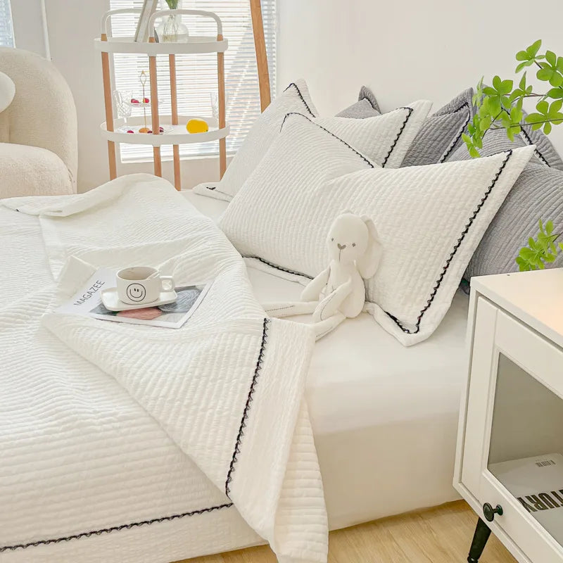 DecorBites™ Korean Style Bubble Yarn Quilted Summer Comforter Set