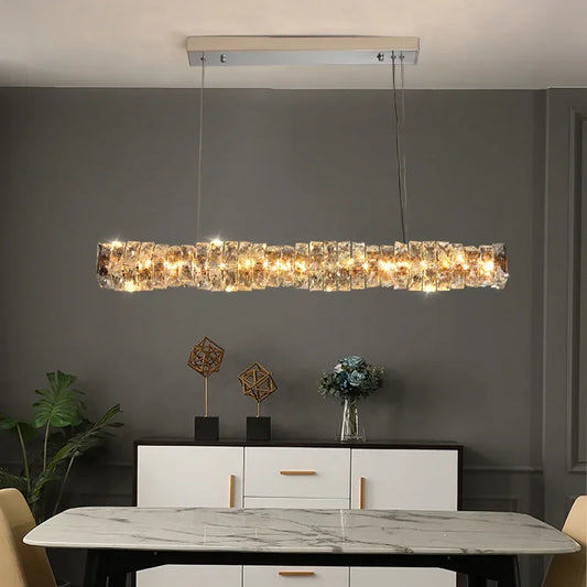 DecorBites™ Crystal LED Pendant Ceiling Chandelier for Kitchen Island, Dining Room & Living Room