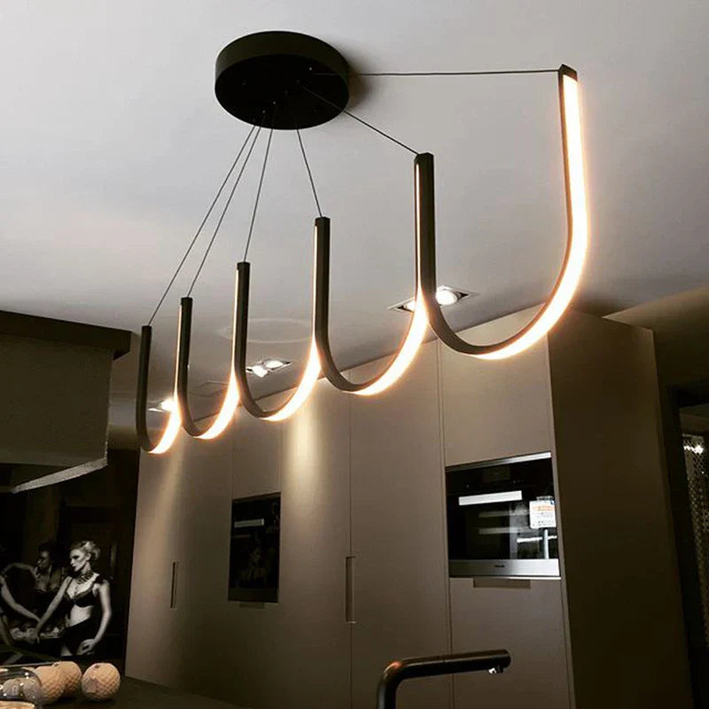 Gold Designer Pendant Light Long 125cm Metal