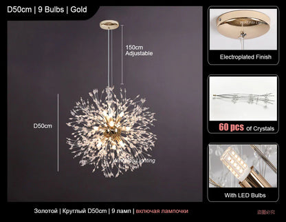 DecorBites™ Dandelion Led Ceiling Chandelier for Home Decor Lighting Fixture