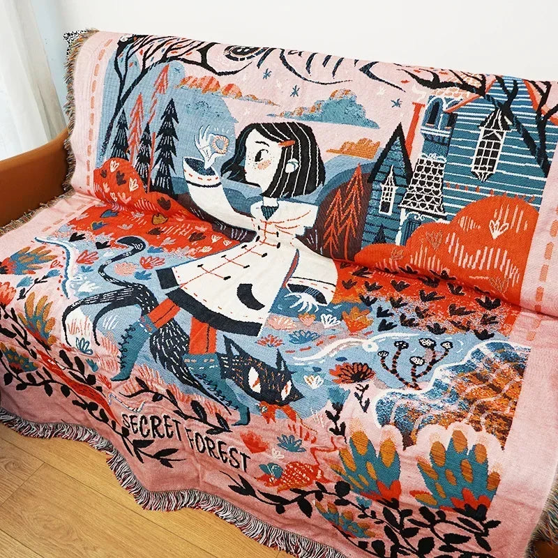 Gothic Cotton Tapestry Blanket