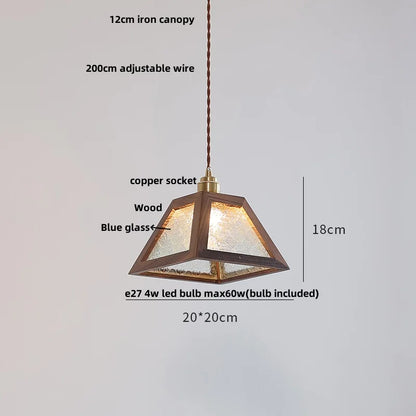 DecorBites™ Clear Glass Walnut Wood LED Pendant Lamp - Nordic Modern Hanging Lights