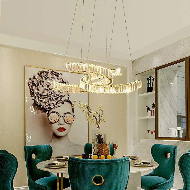 DecorBites™ Crystal LED Pendant Lights Remote Control Dimmable Suspension Lamp