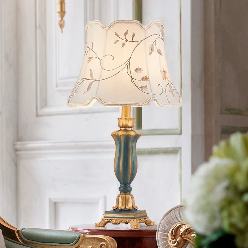 DecorBites™ Country Pastoral Desk Lamp Retro Style for Bedroom and Living Room Decor.