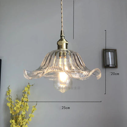 DecorBites™ Glass Industrial Pendant Light: Loft Style Fixture with Copper Socket for Home Decor