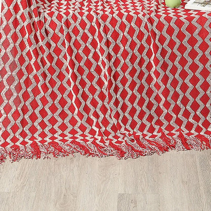 DecorBites™ Knitted Tassel Hem Blanket: Cozy Warmth for Home, Office, Sofa, and More