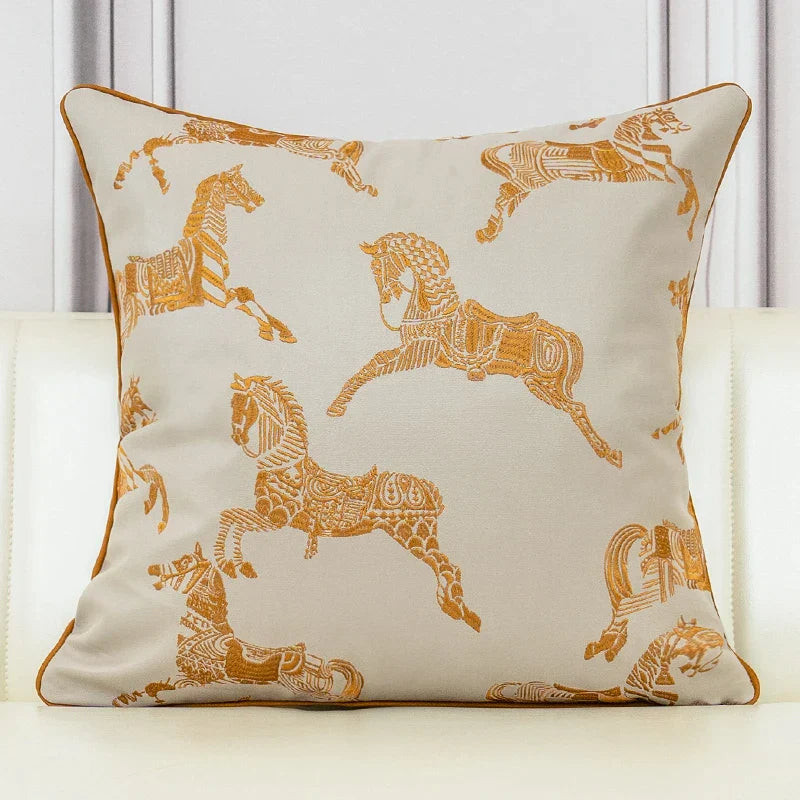 Gold Silk Jacquard Cushion