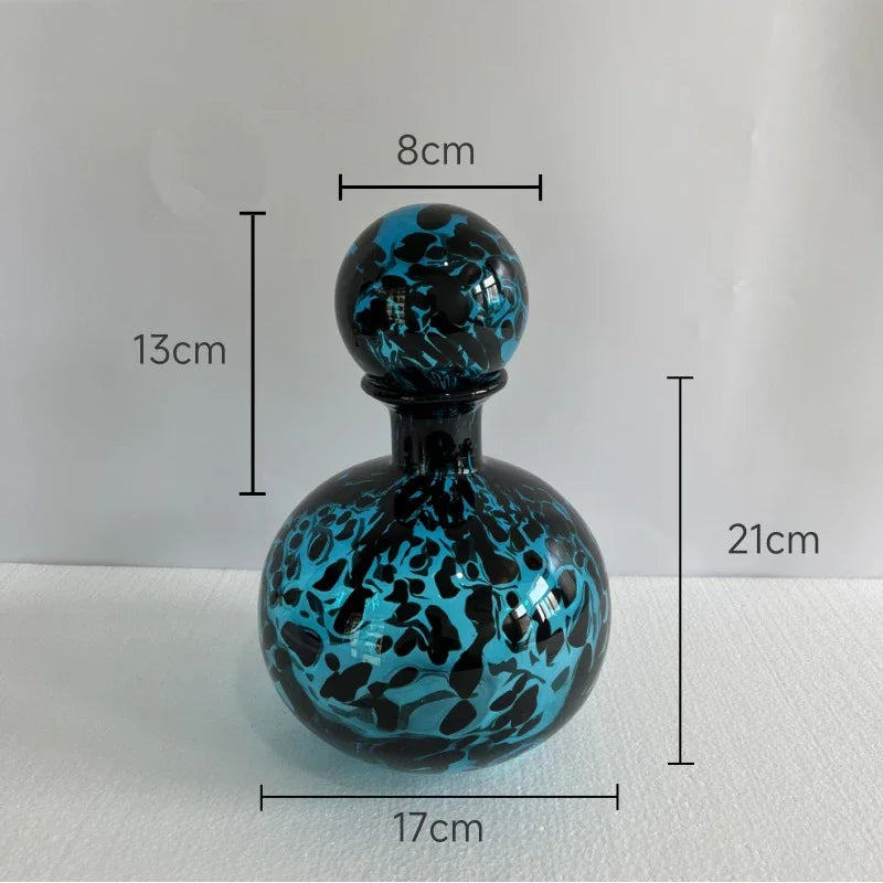 DecorBites™ Leopard Texture Glass Vase: Modern Floral Vase for Chic Room Decor