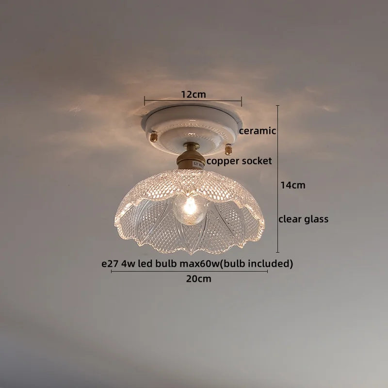 Glass Copper Ceiling Light