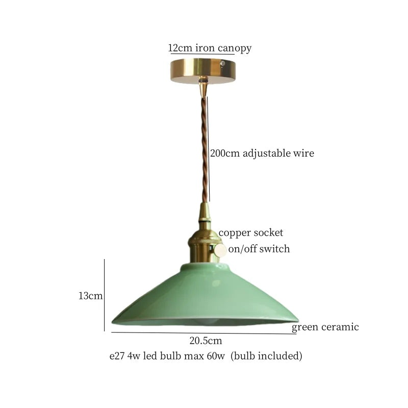 Green Ceramic Pendant Light