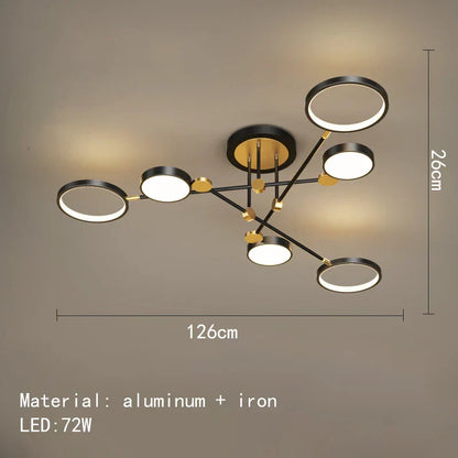 Minimalist Gold Black Chandelier
