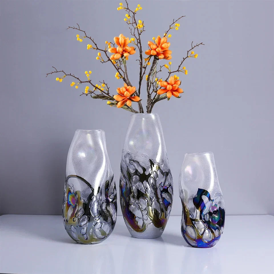 Gradient Glass Floral Vase