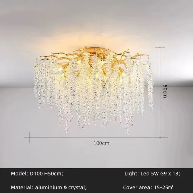 Gold Crystal Chandelier Oval120cm For Dining